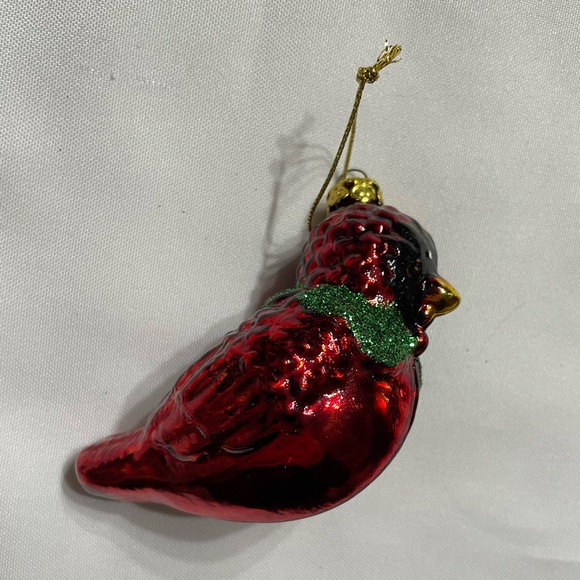 3” glass Red Robin Christmas tree ornament excellent condition - Picture 3 of 8